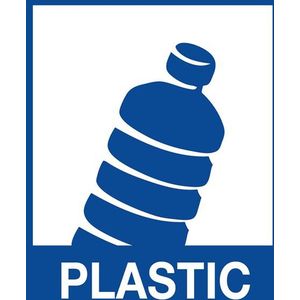 Magneetsticker 90x180mm Plastic blauw (BE) | Sticker voor afval scheiden
