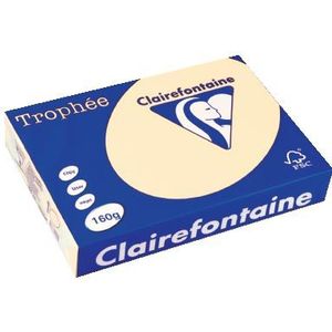 Clairefontaine Trophée Pastel, gekleurd papier, A4, 160 g, 250 vel, crème