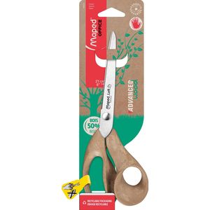 Maped Office Advanced Wood schaar, 21 cm, asymmetrische ogen, voor linkshandigen