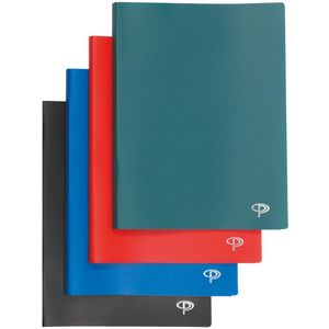 Pergamy showalbum, voor ft A4, met 40 transparante tassen, in geassorteerde kleuren