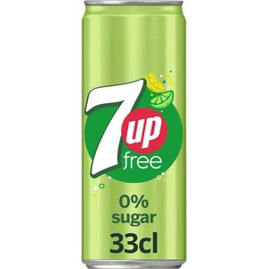 7up free frisdrank, sleek blik van 33 cl, pak van 24 stuks