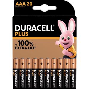 Duracell Plus AAA-alkalinebatterijen - 20 stuks