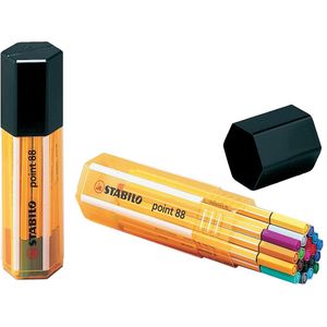 STABILO point 88 fineliner, Big Point box, 20 stuks in geassorteerde kleuren