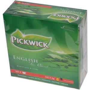 Pickwick thee, English Tea Blend, pak van 100 stuks van 2 gram