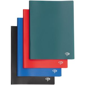 Pergamy showalbum, voor ft A4, met 60 transparante tassen, in geassorteerde kleuren