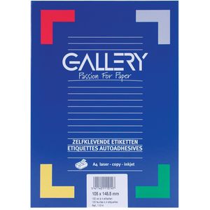 Gallery witte etiketten ft 105 x 148,5 mm (b x h), rechte hoeken, doos van 400 etiketten