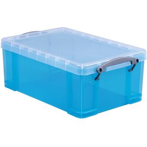 Really Useful Box opbergdoos 9 liter, transparant helblauw