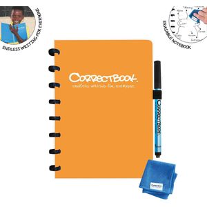 Correctbook A5 Original: uitwisbaar / herbruikbaar notitieboek, blanco, Peachy Orange (oranje)