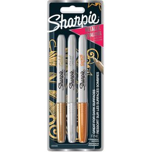 Sharpie permanente marker metallic, blister van 3 stuks