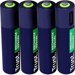 Trust USB-C herlaadbare batterijen AAA, blister van 4 stuks