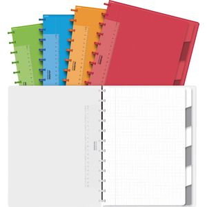 Adoc Colorlines schrift, ft A4, 144 bladzijden,commercieel geruit, geassorteerde kleuren