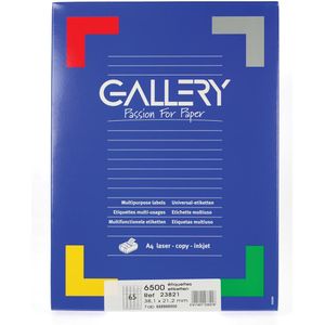 Gallery witte etiketten ft 38,1 x 21,2 mm (b x h), ronde hoeken, doos van 6.500 etiketten