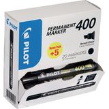 Pilot permanent marker 400, XXL doos met 15  5 stuks, zwart