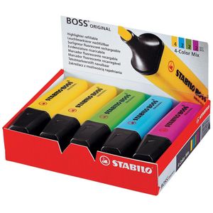 STABILO BOSS ORIGINAL markeerstift, doos van 10 stuks in geassorteerde kleuren