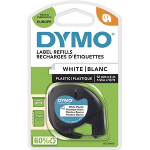 Dymo LetraTAG tape 12 mm, plastic wit