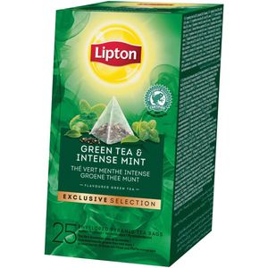 Lipton thee, Groene Thee Munt, Exclusive Selection, doos van 25 zakjes