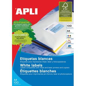 Apli witte etiketten ft 70 x 37 mm (b x h), 2.400 stuks, 24 per blad (1273)