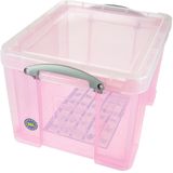 Really Useful Box opbergdoos 35 liter, transparant roze