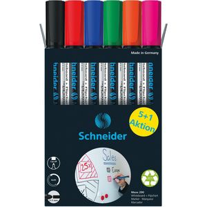 Schneider Maxx 290 whiteboardmarker, 5  1 gratis, assorti