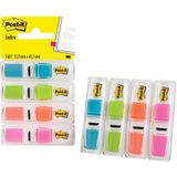 Post-it Index Smal, 4 x 35 tabs, turkoois, lichtgroen, oranje en roze