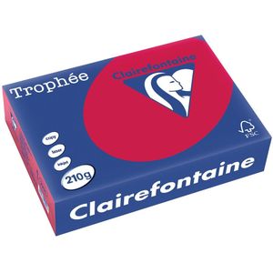 Clairefontaine Trophée Intens, gekleurd papier, A4, 210 g, 250 vel, kersenrood