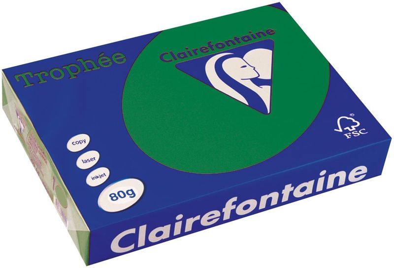 Clairefontaine Trophée Intens, gekleurd papier, A4, 80 g, 500 vel, dennegroen