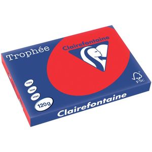 Clairefontaine Trophée Intens, gekleurd papier, A3, 120 g, 250 vel, koraalrood