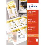 Avery grote badge, ft 10,5 x 14,8 cm, inclusief inserts, doos van 50 stuks