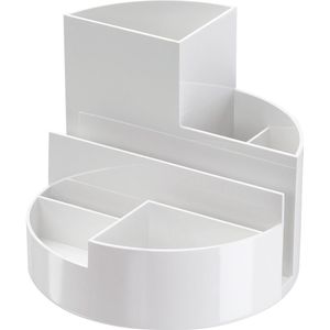 MAUL bureauorganizer pennenbak Roundbox Ø14x12.5cm, 7-vaks, 85% gerecycled kunststof wit