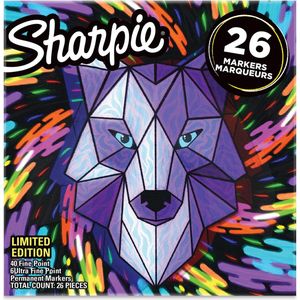 Sharpie permanente marker Wolf Pack, fijn, blister van 26 stuks, assorti