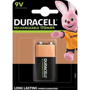Duracell Rechargeable 9V 170mAh batterijen, verpakking van 1