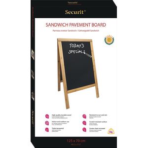 Securit stoepbord Sandwich ft 70 x 125 cm, teak