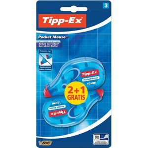 Tipp-Ex correctieroller Pocket Mouse, blister met 2  1 gratis