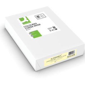 Q-CONNECT - Gekleurd Kopieerpapier - Lichtgeel - A4 - Pak van 500 Vel