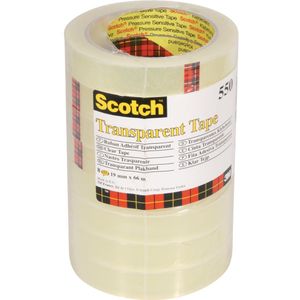 Scotch transparante tape 550 19 mm x 66 m, pak van 8