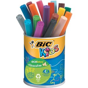 Bic Kids Viltstift Visacolor XL Ecolutions 18 stiften in een metalen pot