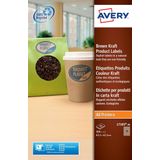 Avery L7103-20 productetiketten ft 63,5 x 42,3 mm (b x h), 360 etiketten, kraft, ovaal