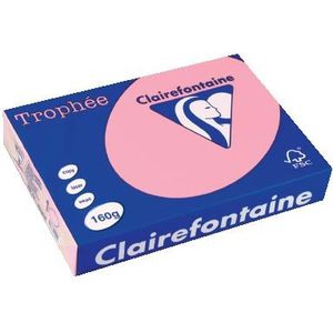 Clairefontaine Trophée Pastel, gekleurd papier, A4, 160 g, 250 vel, roze