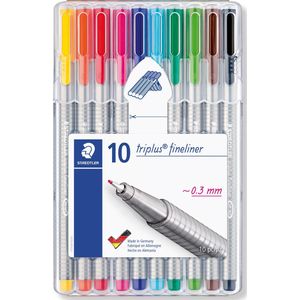 Pelikan Fineliner 96 Pen Set, 0.4mm Tip, Assorted Colors, 10 Colors Per Set  (940676)