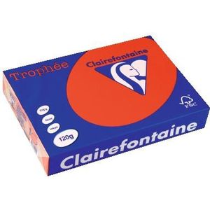 Clairefontaine Trophée Intens, gekleurd papier, A4, 120 g, 250 vel, koraalrood