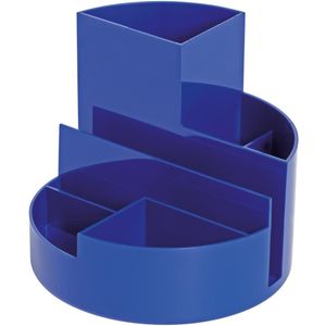 MAUL bureauorganizer pennenbak Roundbox Ø14x12.5cm, 7-vaks, 85% gerecycled kunststof blauw