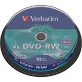 Verbatim DVD rewritable DVD-RW, spindel van 10 stuks