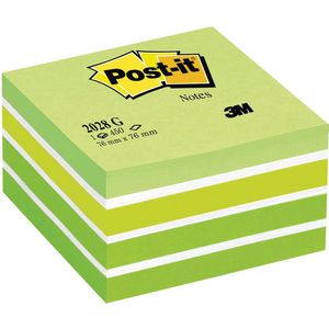 Post-It Notes kubus, 450vel, ft 76 x 76 mm, groen
