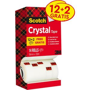 Scotch Plakband Crystal ft 19 mm x 33 m, doos met 14 rolletjes (12  2 gratis)