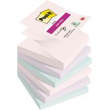 Post-it Super Sticky Z-notes Soulful, 90 vel, ft 76 x 76 mm, geassorteerde kleuren, pak van 6 blokken