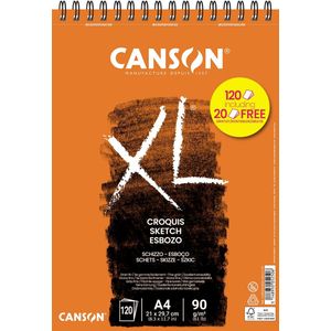 Canson schetsblok XXL, 90 g/m², ft A4, 100  20 vel gratis