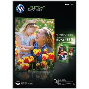 HP Everyday fotopapier ft A4, 200 g, pak van 25 vel, glanzend