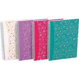 Oxford Floral hardcover spiraalschrift, ft B5, 60 vel, gelijnd, 3 geassorteerde designs