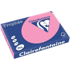 Clairefontaine Trophée Pastel, gekleurd papier, A3, 80 g, 500 vel, felroze