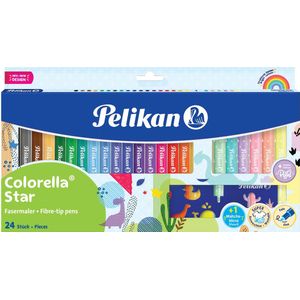 Pelikan Colorella Star viltstift, etui van 18 stuks  6 pastelkleuren